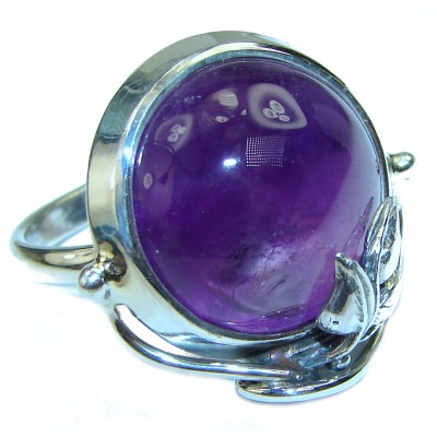 Purple Romance Amethyst .925 Sterling Silver Handcrafted Ring size 8 adjustable